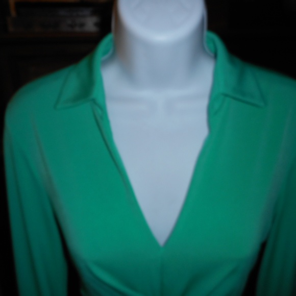 Vince Camuto mint green faux wrap long sleeve dress, 6 - Picture 8 of 12